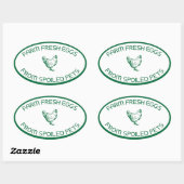 Boerderij Verse eitjes van Spoiled Pets Karton Ovale Sticker (Vel)