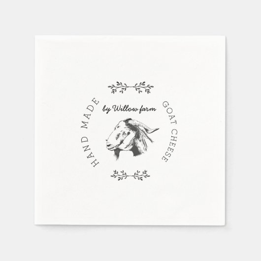 boerderij verse geitenkaas monogram servet (Voorkant)