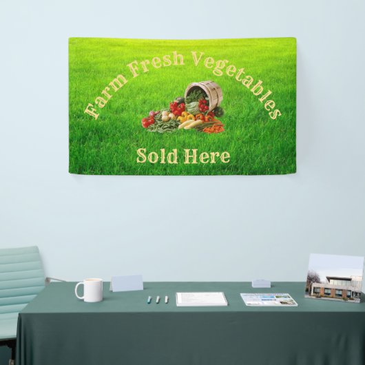 Boerderij verse groenten die hier worden verkocht spandoek (Beurs)