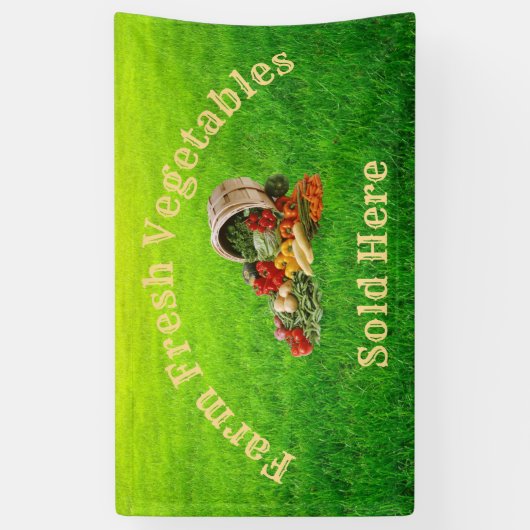 Boerderij verse groenten die hier worden verkocht spandoek (Verticaal)
