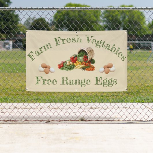 Boerderij, verse groenten en eieren uit de vrije u spandoek (Insitu)