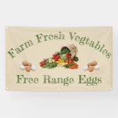 Boerderij, verse groenten en eieren uit de vrije u spandoek (Horizontaal)