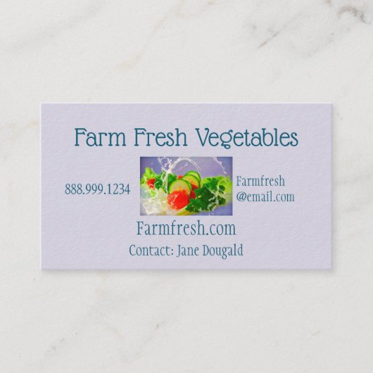 Boerderij Verse groenten Organic Gardening Visitekaartje (Voorkant)