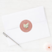 Boerderij Verse Hen Egg Karton Terracotta Blush Ronde Sticker (Envelop)