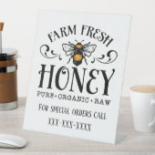 Boerderij verse honingverkopers reclamebord met voetstuk (Insitu)