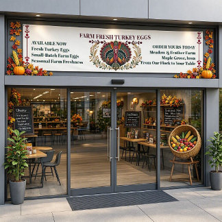 Boerderij Verse Kalkoeneieren Thanksgiving Seizoen Spandoek