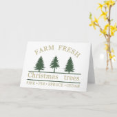 Boerderij verse kerst dennenbomen kaart (Gele Bloem)
