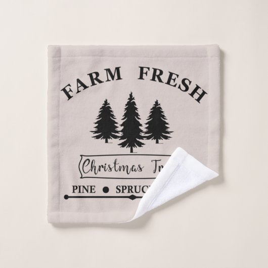 Boerderij verse kerstbomen bad handdoek (Wasdoekje)