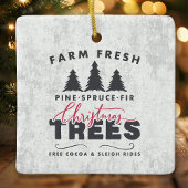 Boerderij verse kerstbomen Boerderij Kerstmis Keramisch Ornament