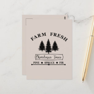 Boerderij verse kerstbomen briefkaart