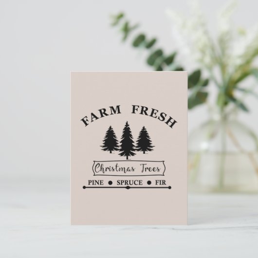 Boerderij verse kerstbomen briefkaart (Staand voorkant)