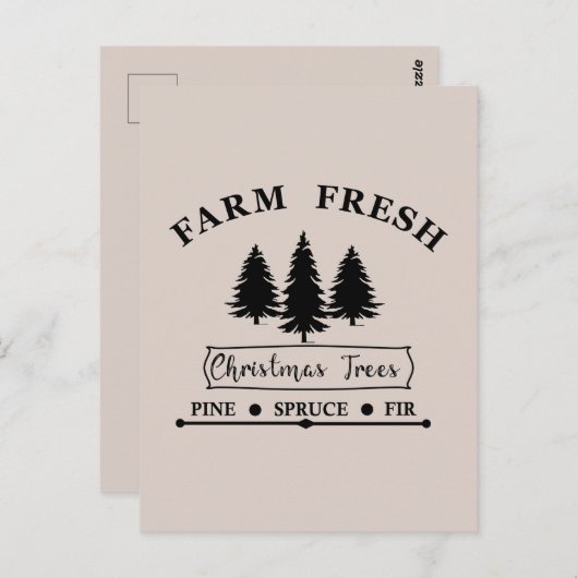 Boerderij verse kerstbomen briefkaart (Voorkant / Achterkant)