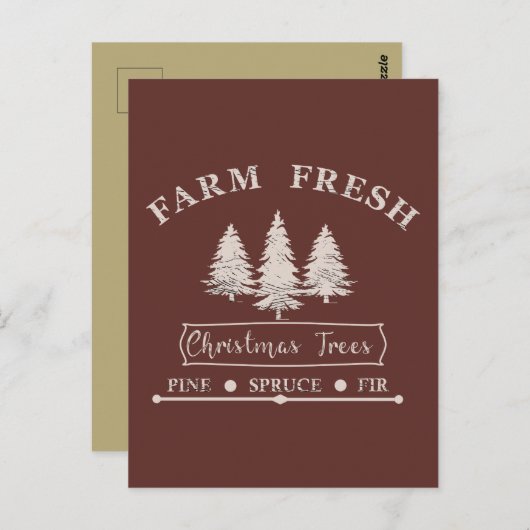 Boerderij verse kerstbomen briefkaart (Voorkant / Achterkant)
