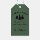 Boerderij verse kerstbomen cadeaulabel (Voorkant)