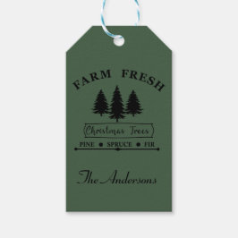 Boerderij verse kerstbomen cadeaulabel