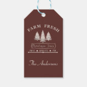 Boerderij verse kerstbomen cadeaulabel (Voorkant)