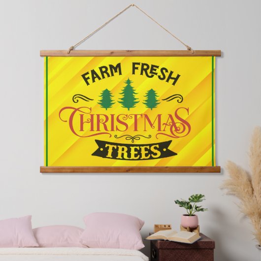 Boerderij Verse Kerstbomen Design-54394 Hangend Wandkleed (Slaapkamer)
