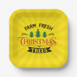 Boerderij Verse Kerstbomen Design-54394 Papieren Bordje