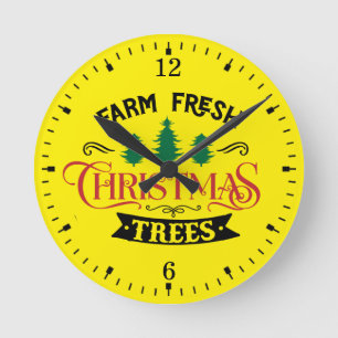 Boerderij Verse Kerstbomen Design-54394 Ronde Klok