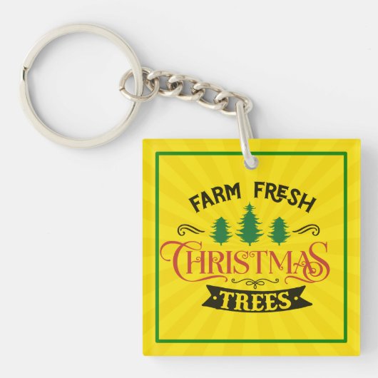 Boerderij Verse Kerstbomen Design-54394 Sleutelhanger (voorkant)