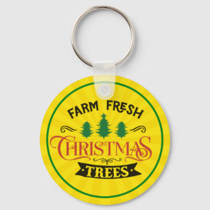 Boerderij Verse Kerstbomen Design-54394 Sleutelhanger
