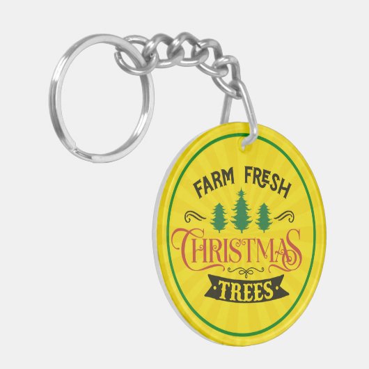 Boerderij Verse Kerstbomen Design-54394 Sleutelhanger (Voorkant Links)