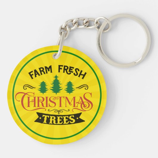 Boerderij Verse Kerstbomen Design-54394 Sleutelhanger (Achterkant)