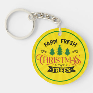 Boerderij Verse Kerstbomen Design-54394 Sleutelhanger