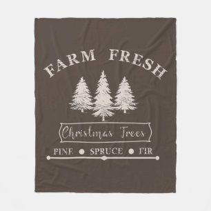 Boerderij verse kerstbomen fleece deken