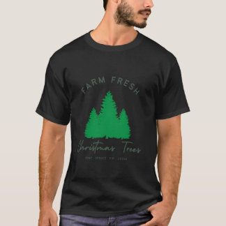 Boerderij Verse kerstbomen Grappige kerst T-shirt