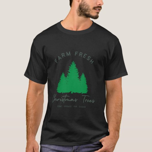 Boerderij Verse kerstbomen Grappige kerst T-shirt (Voorkant)