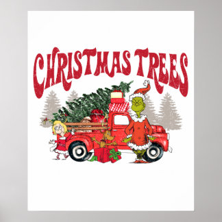 boerderij verse kerstbomen grinch poster