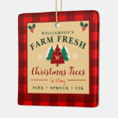 Boerderij Verse Kerstbomen - Kerstpatroon Keramisch Ornament (Links)