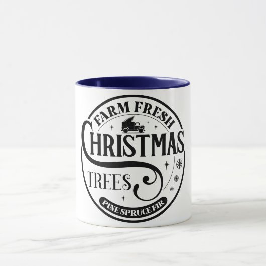 Boerderij Verse kerstbomen Pine Spruce Fir Mok (Midden)