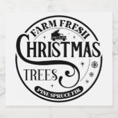Boerderij Verse kerstbomen Pine Spruce Fir Sparkling Wijnetiket (Enkel label)