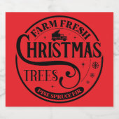 Boerderij Verse kerstbomen Pine Spruce Fir Sparkling Wijnetiket (Enkel label)