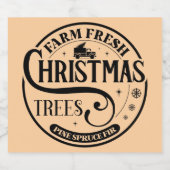 Boerderij Verse kerstbomen Pine Spruce Fir Sparkling Wijnetiket (Enkel label)