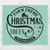 Boerderij Verse kerstbomen Pine Spruce Fir Sparkling Wijnetiket (Enkel label)