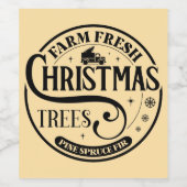 Boerderij Verse kerstbomen Pine Spruce Fir Wijn Etiket (Enkel label)