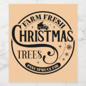 Boerderij Verse kerstbomen Pine Spruce Fir Wijn Etiket (Enkel label)