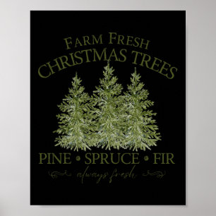 Boerderij Verse Kerstbomen Pine Spruce Voor Altijd Poster