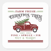 Boerderij verse kerstbomen vierkante sticker (Voorkant)