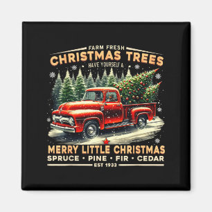 Boerderij Verse Kerstbomen Vintage Truck Ontwerp  Magneet