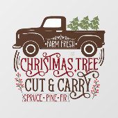 Boerderij verse kerstboom bedrijf  raamsticker (Vel)