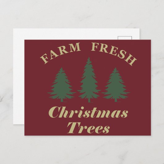 Boerderij verse kerstpijnbomen feestdagenkaart (Voorkant / Achterkant)