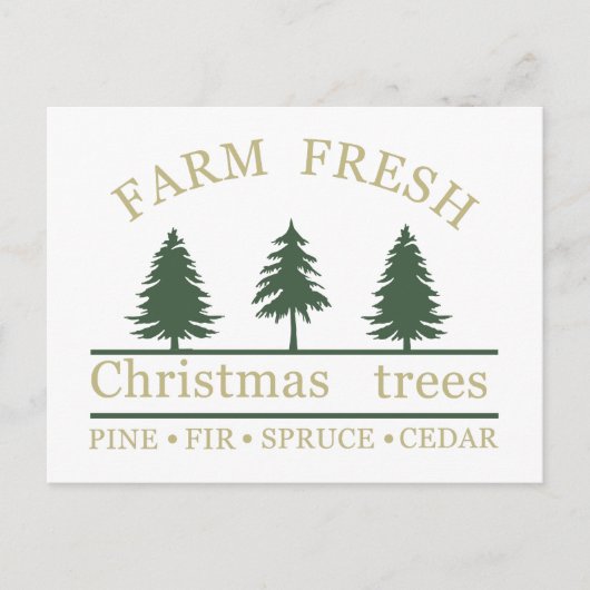 Boerderij verse kerstpijnbomen feestdagenkaart (Voorkant)