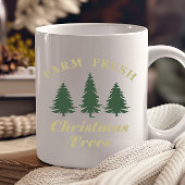 Boerderij verse kerstpijnbomen koffiemok