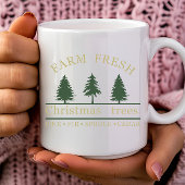 Boerderij verse kerstpijnbomen koffiemok