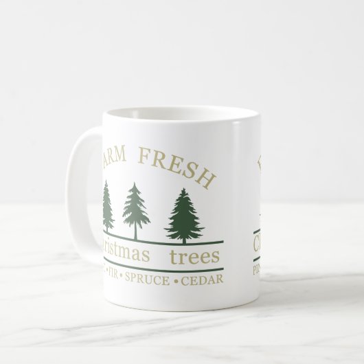 Boerderij verse kerstpijnbomen koffiemok (Voorkant links)