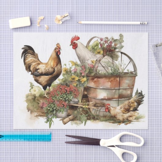 Boerderij verse kip tissuepapier (Craft)